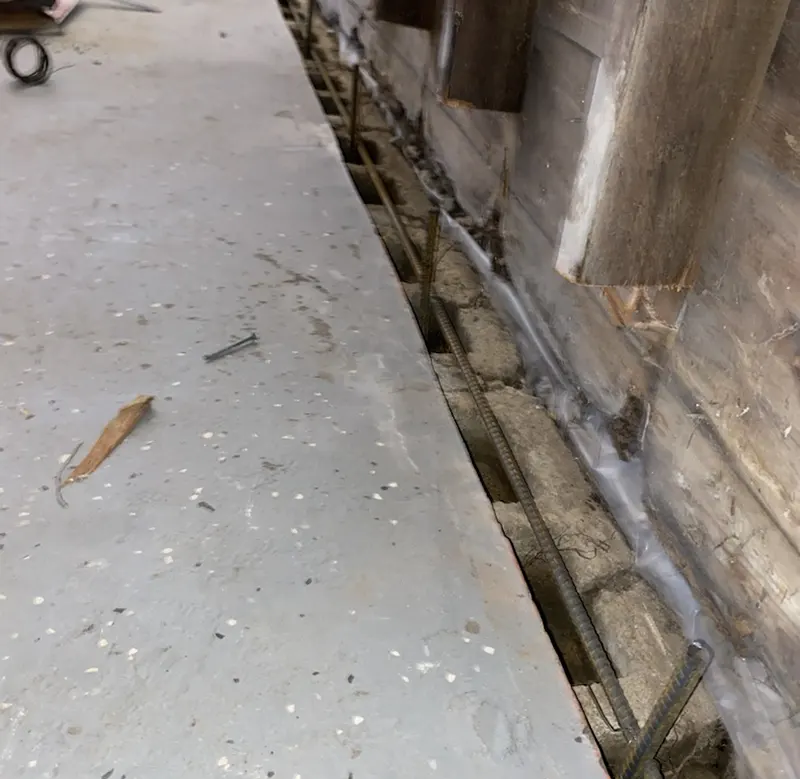 The dug-up area is actually the drainage system that is being installed in Lynbrook, NY.
