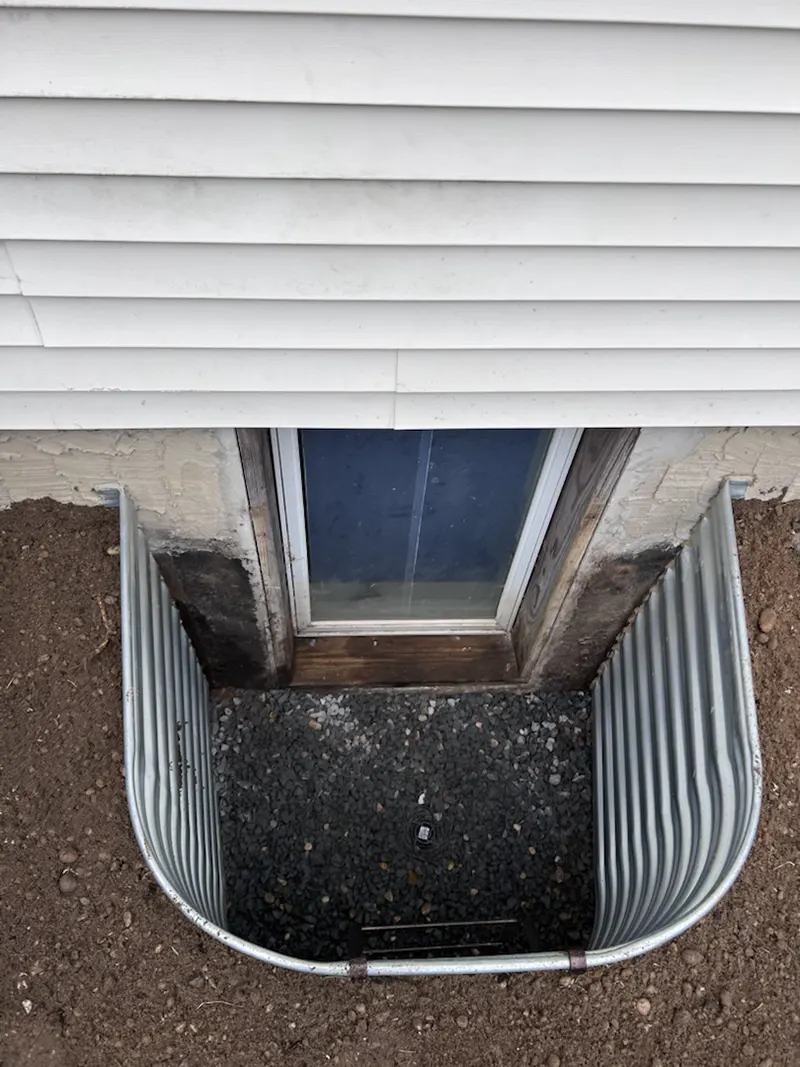 Egress window installation in Shoreham, NY.