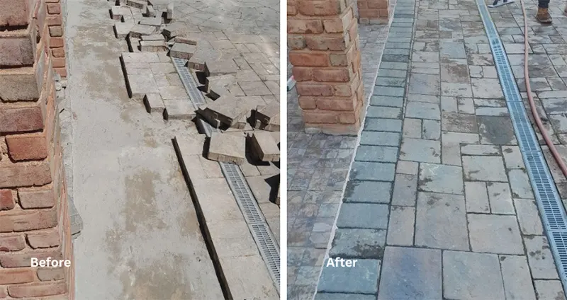 Efficient redirection of stormwater from the driveway surface