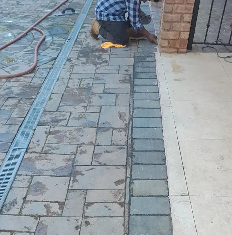 Installed storm channel, extended drainage