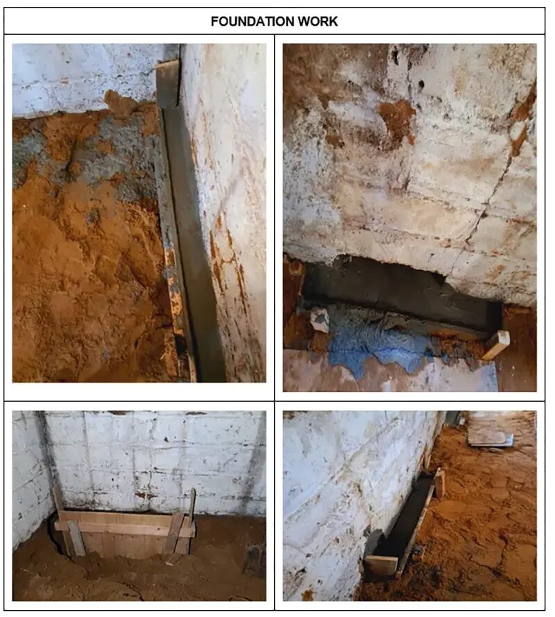 Foundation repair work in progress in Jamaica, NY