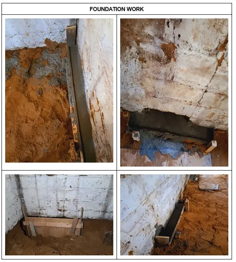 Foundation repair work in progress in Jamaica, NY
