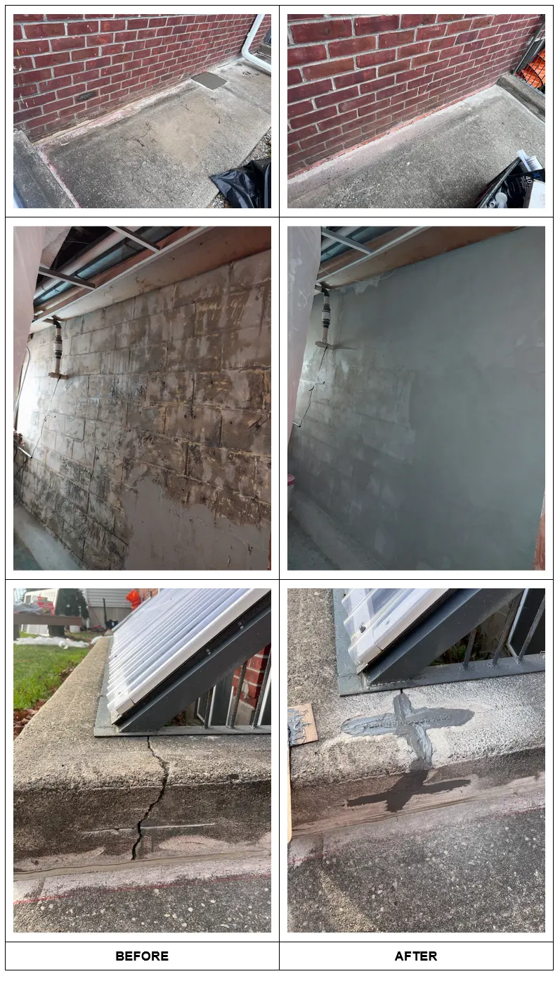 foundation wall before after