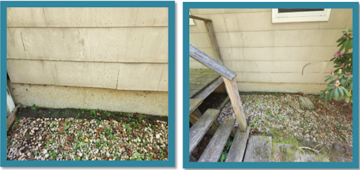 Foundation with cracks in the property in Mastic, NY.