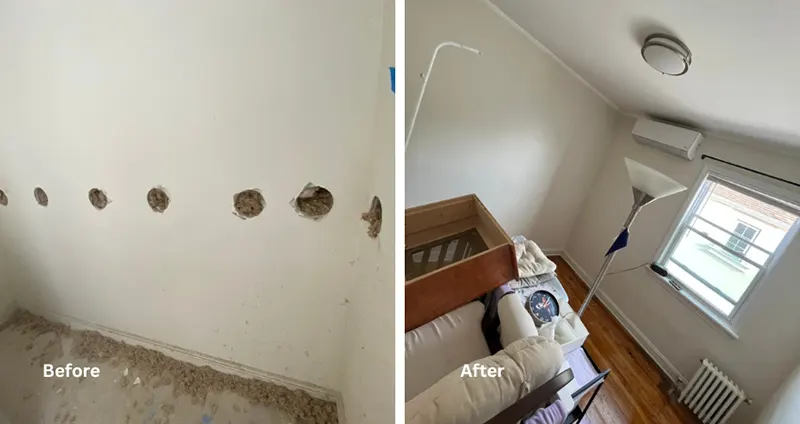 residential insulation before after
