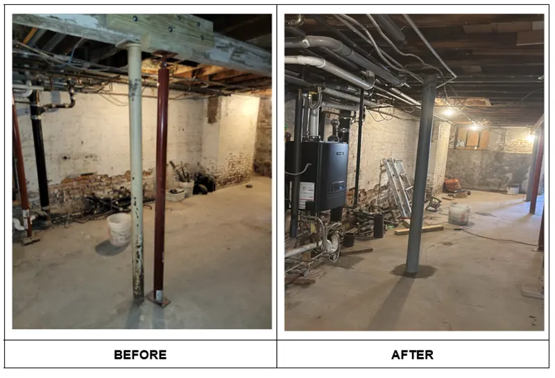 structural column before and after