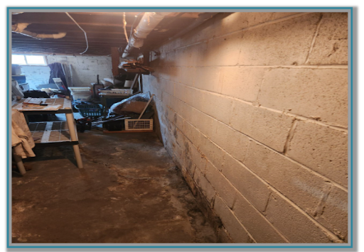 Basement wall with water intrusion