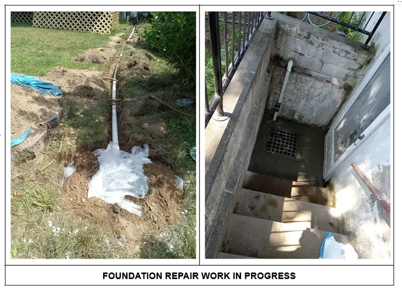 FOUNDATION REPAIR WORK IN PROGRESS