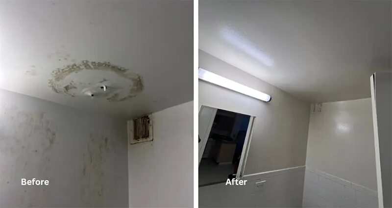 Mold Remediation in Bathroom – Brooklyn, NY – A Before and After Picture of Mold Remediation by Zavza Seal LLC