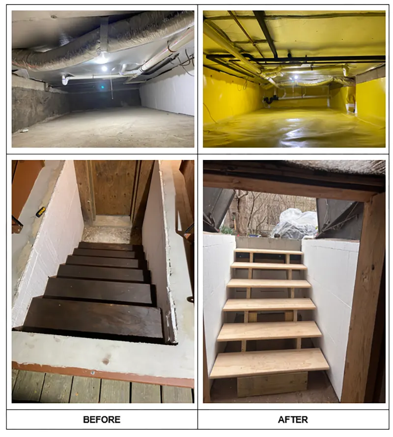 old staircase under bilco