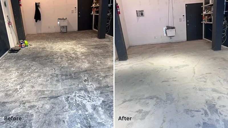 Slab Repair and Waterproofing in Brooklyn - A Before and Atter Picture from a Zavza Seal  LLC