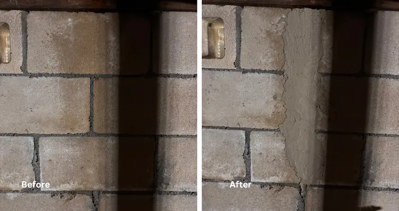 Structural Crack Repair before and after in Medford, NY – A Crack Repair Project by Zavza Seal LLC