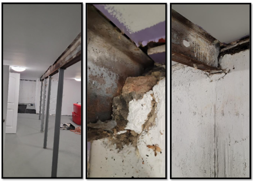 Structural issues in various areas of the basement