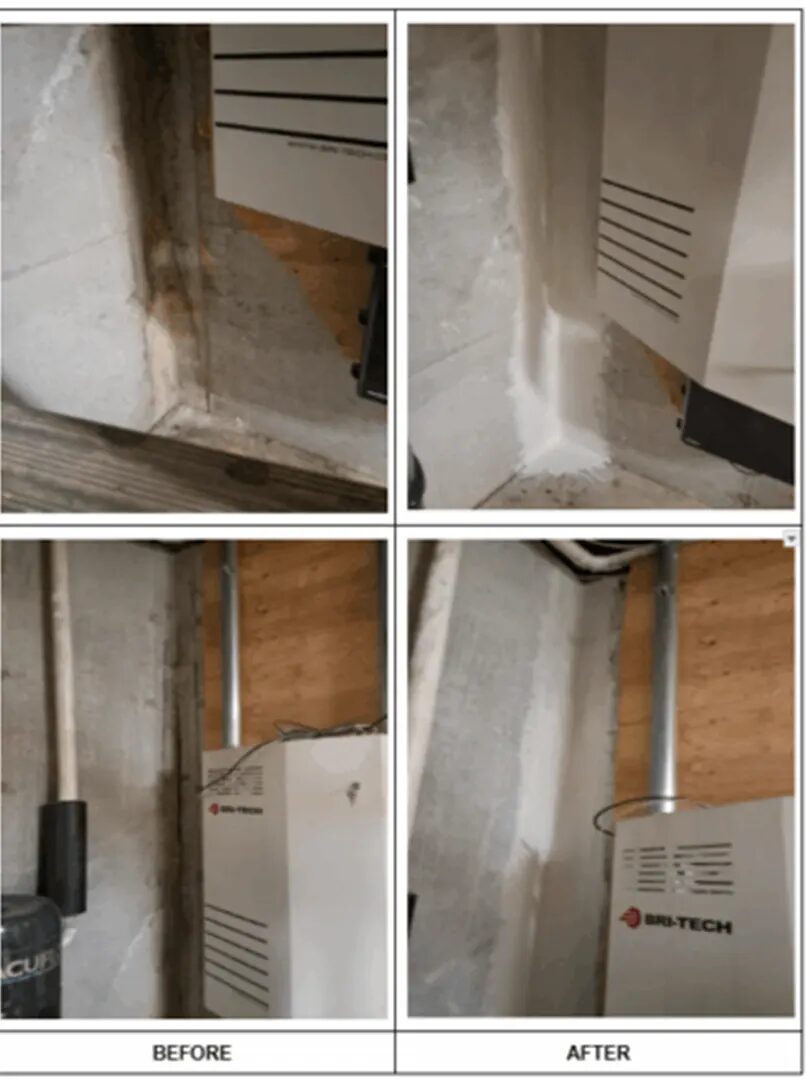 Antimicrobial Agent for Mold - A Before and After Mold Remediation Picture by Zavza Seal