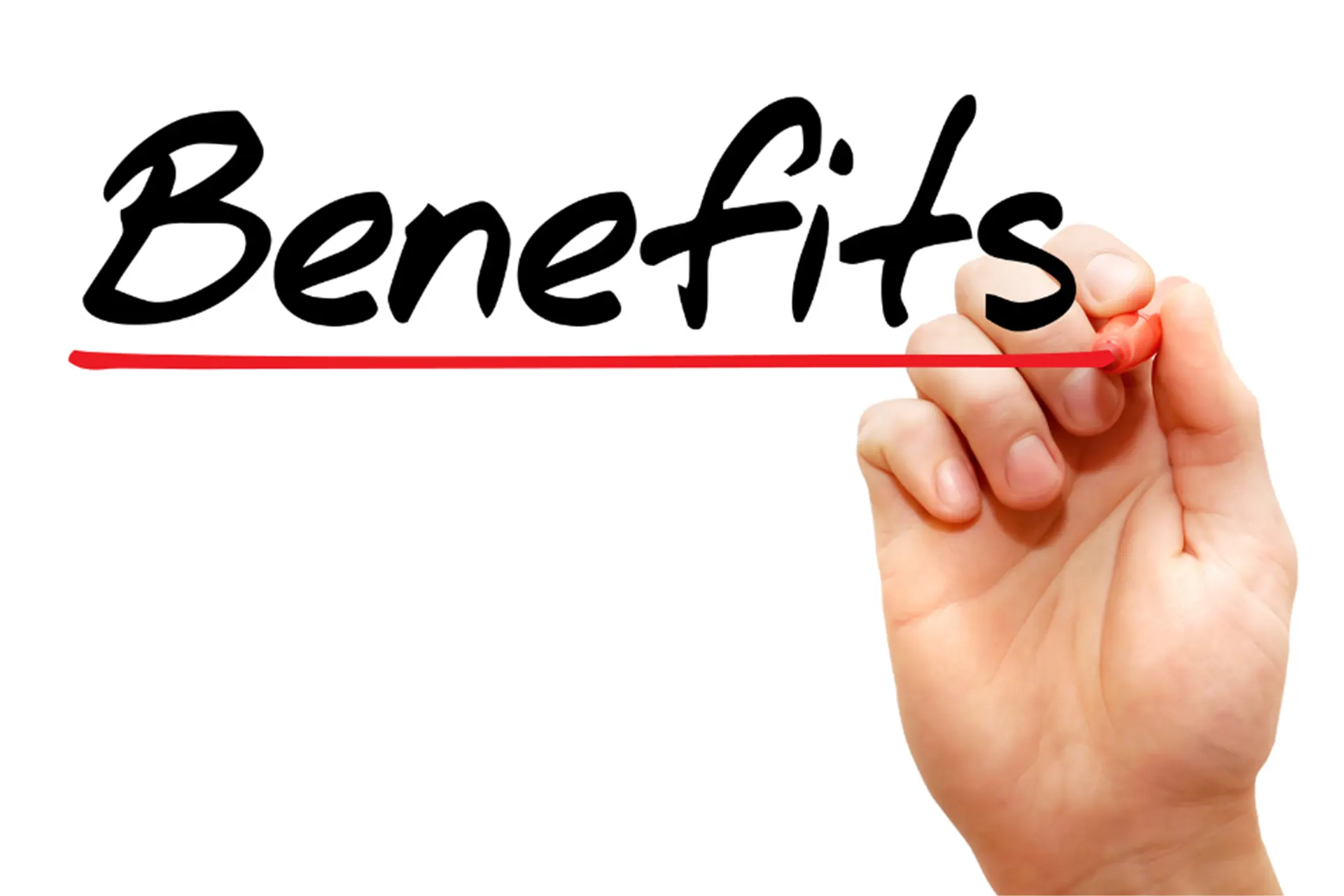 Benefits of Crawl Space Encapsulation - A Woman’s Hand Writing the Word Benefits in Red