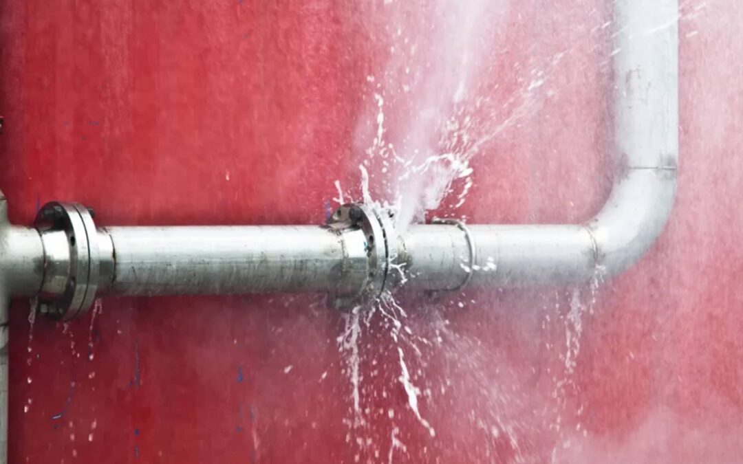 leaky pipe in a commercial building