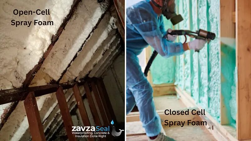 Spray Foam Insulation Estimate in The Bronx - Closed Cell And Open Cell Spray Foam Comparison Image