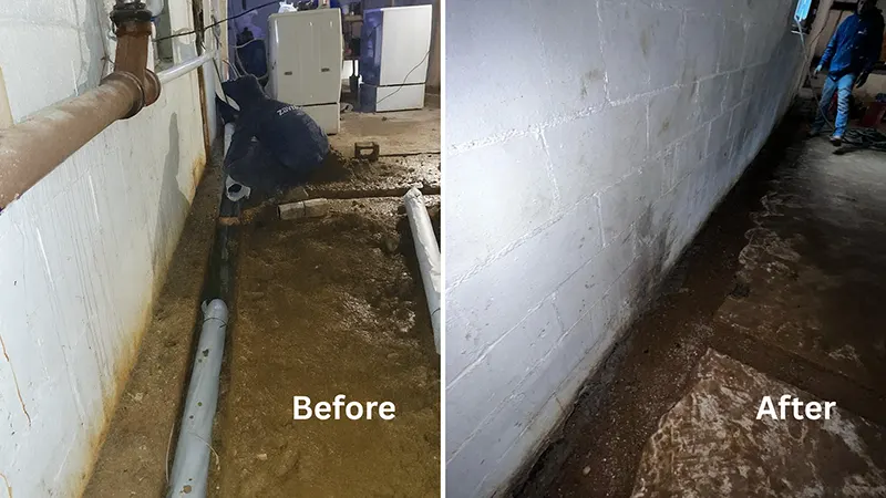 Parking Lot Drainage Systems for Long Island - A Before and After Picture from a Parking Lot Drainage Project by Zavza Seal