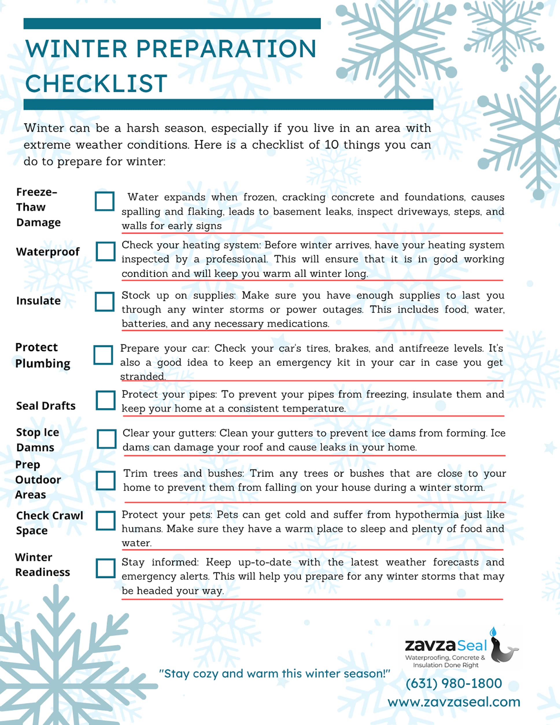Home Winterization Guide - A Home Winterization Checklist for Homeowners