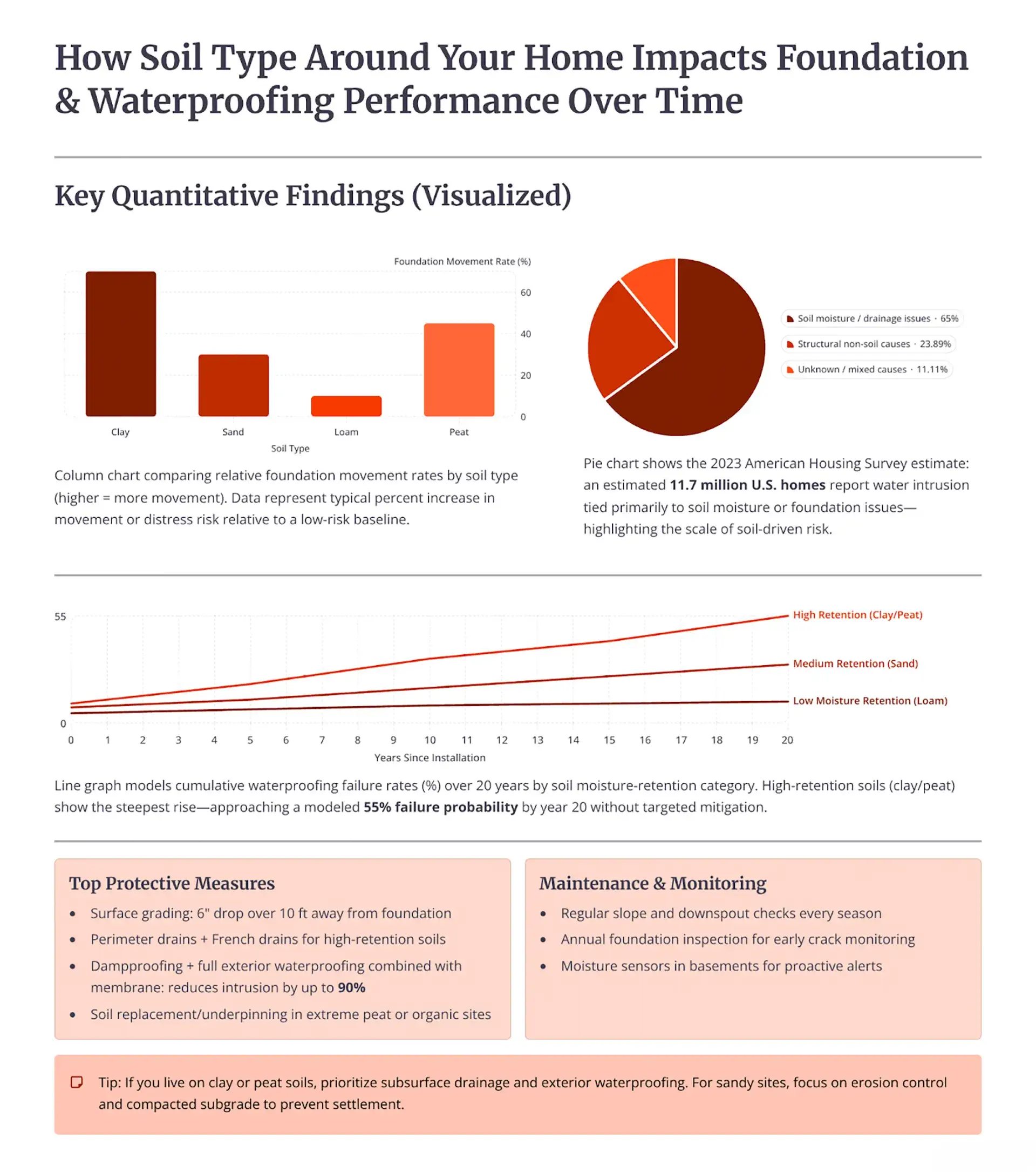 How Soil Type Around Your Home Impacts Foundation & Waterproofing Performance Over Time.