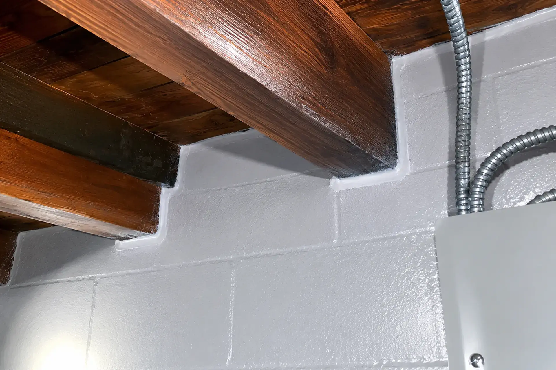 basement-waterproofing-and-foundation-repair-project-featured Basement waterproofing and foundation repair project in Brooklyn NY showing a dry basement and protected foundation walls after water intrusion repairs.