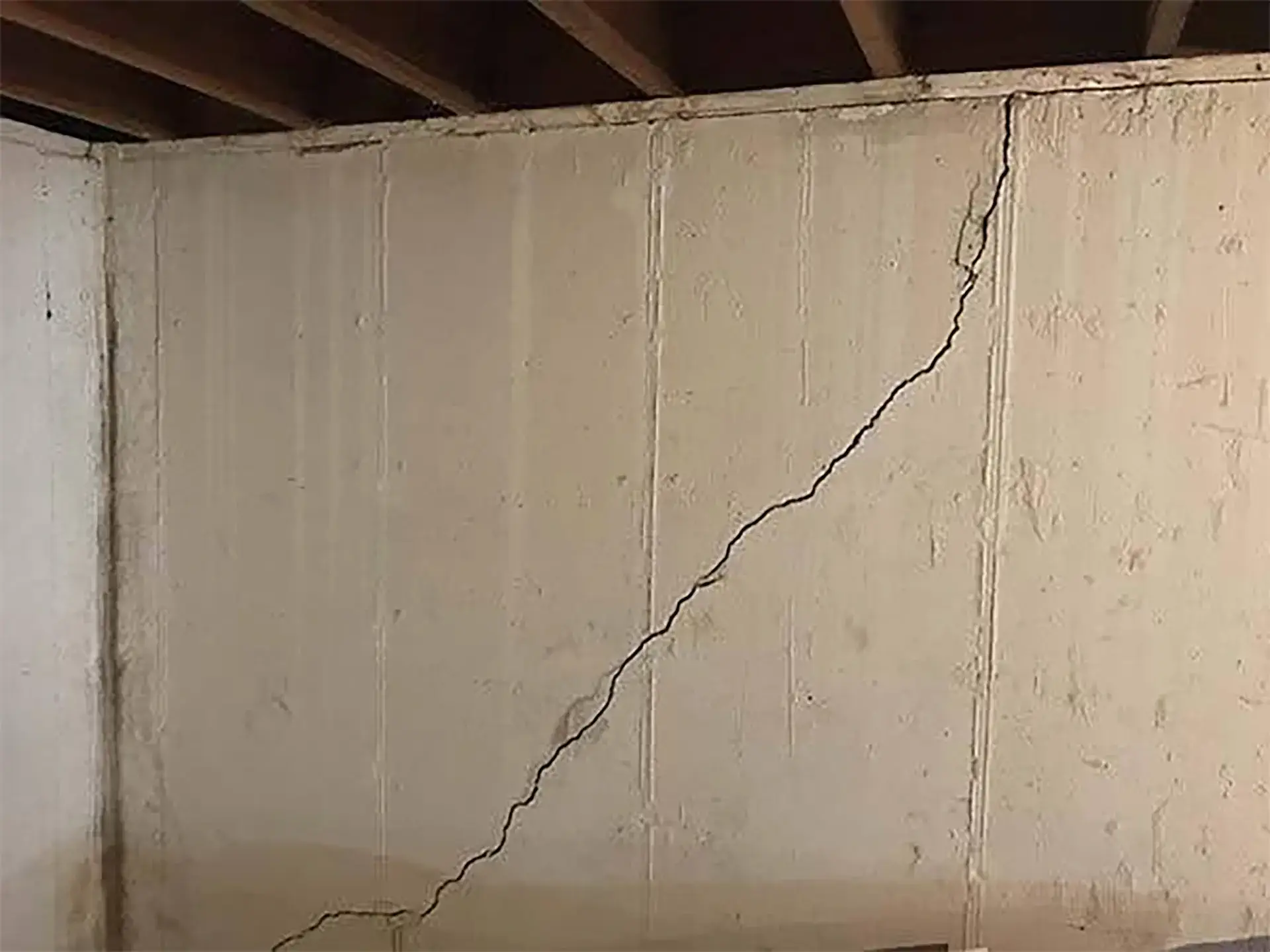 A bowing basement wall in Brownstone Brooklyn, NY basement  
