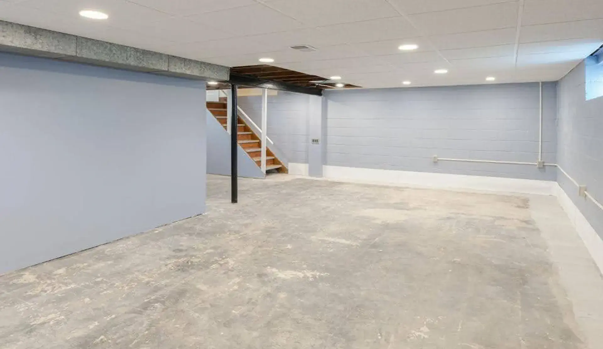 After picture showing complete basement flood damage services and restoration by the Zavza Seal team in Queens, NY
