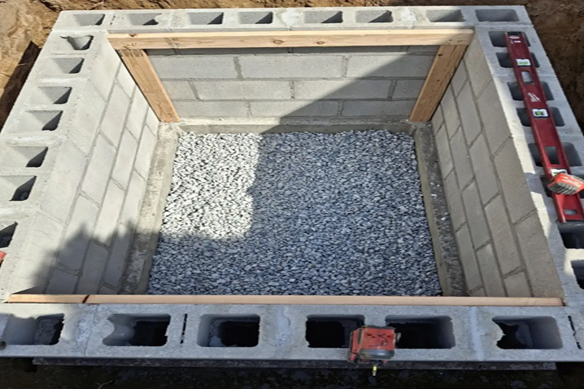 Dry well installation in progress. 