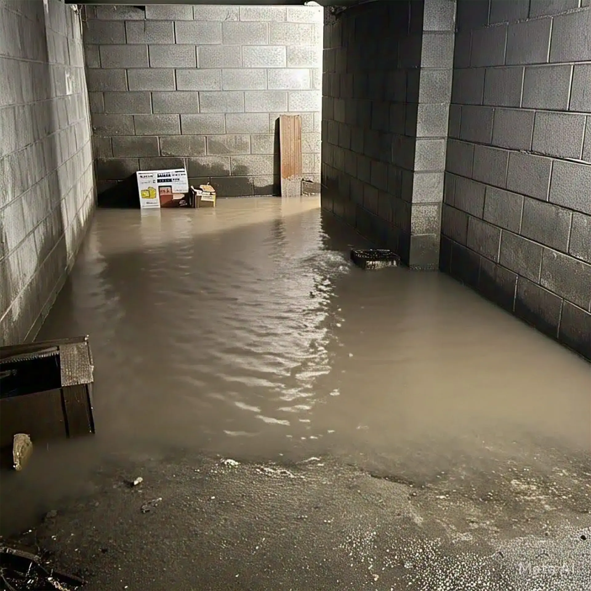 Before picture of the flood damage in the basement in Queens, NY