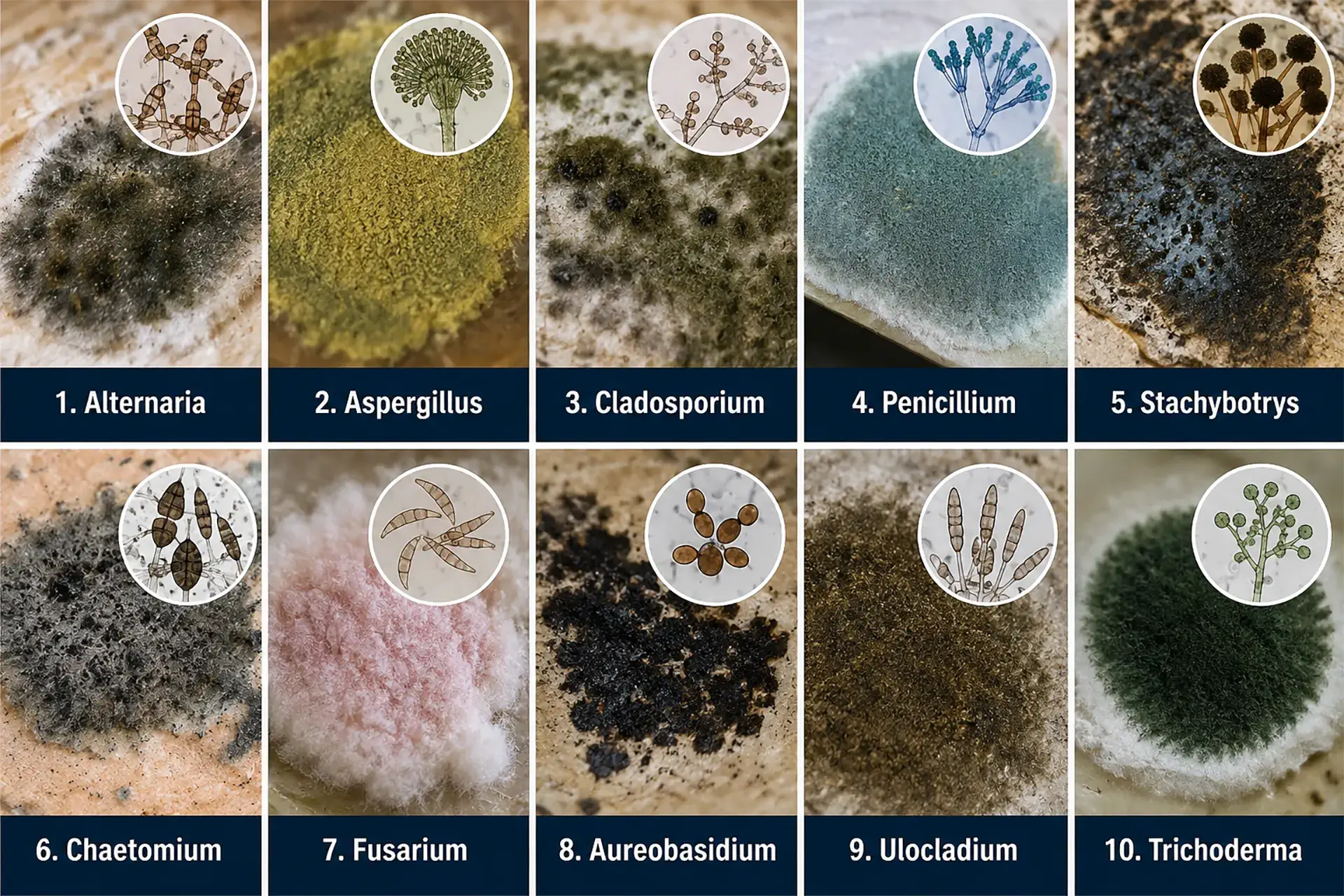 Different types of mold that are commonly found in homes in New York